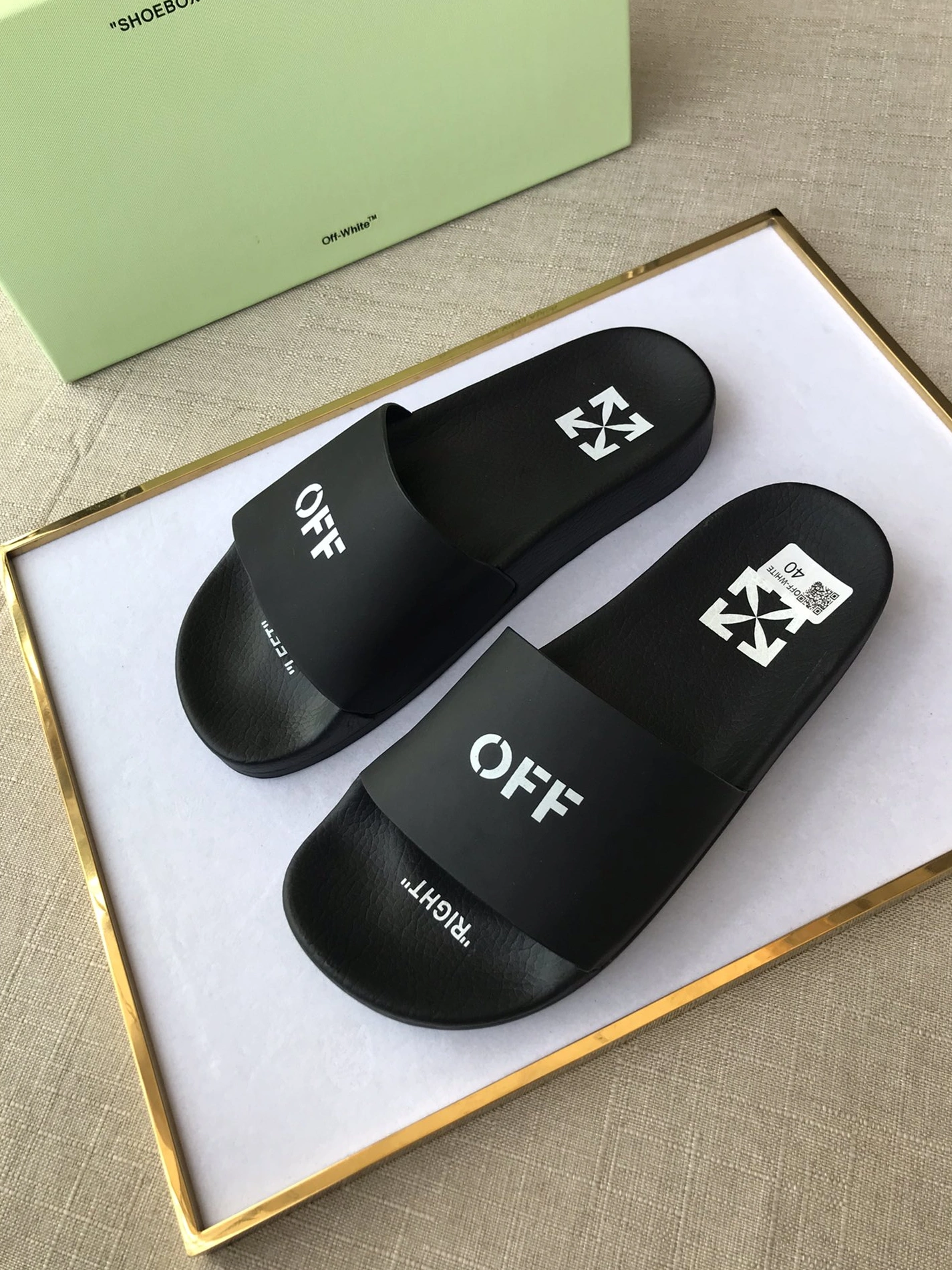 Off-White Slippers For Men Fashionable 3022