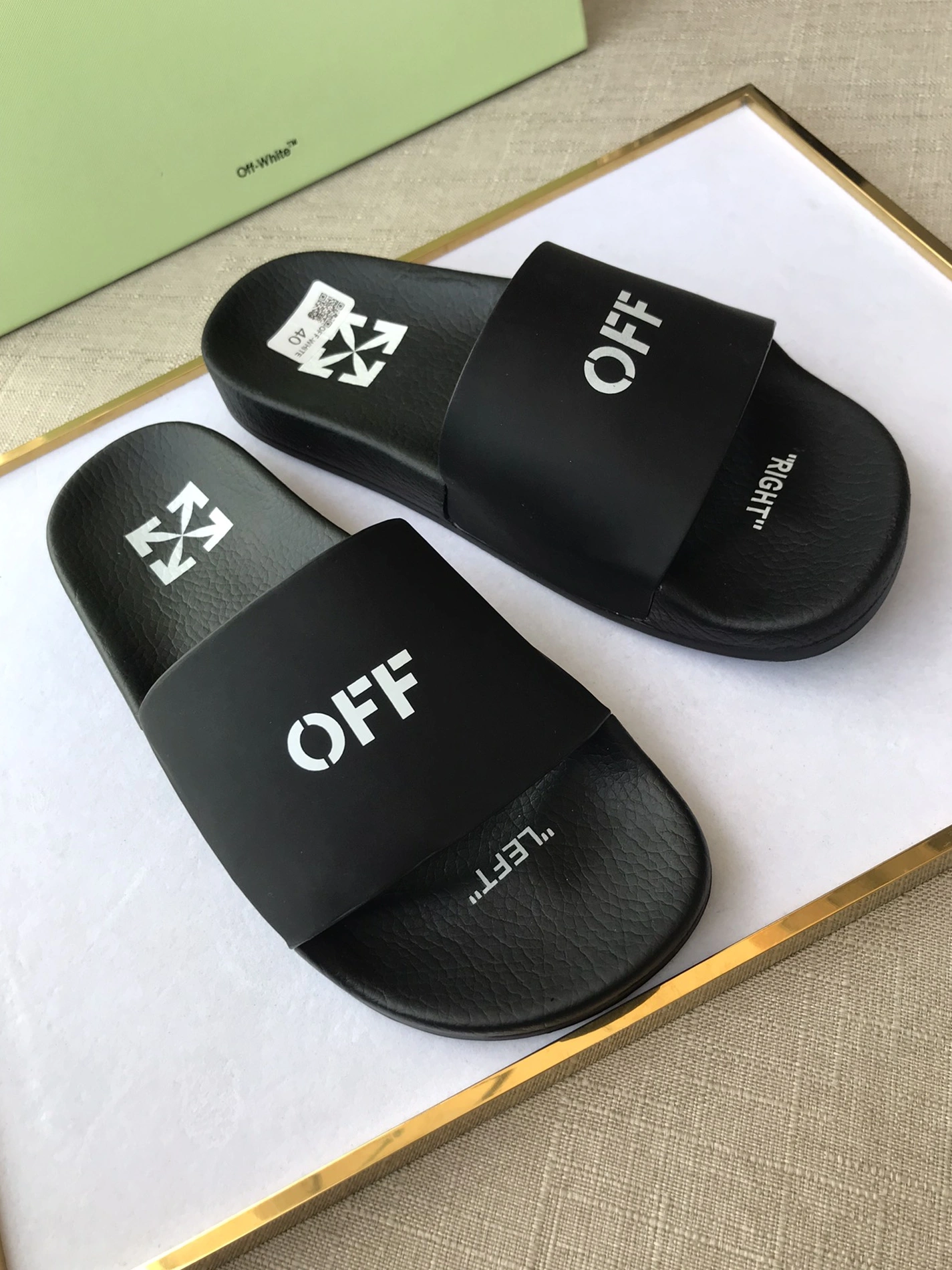 Off-White Slippers For Men Fashionable 3022