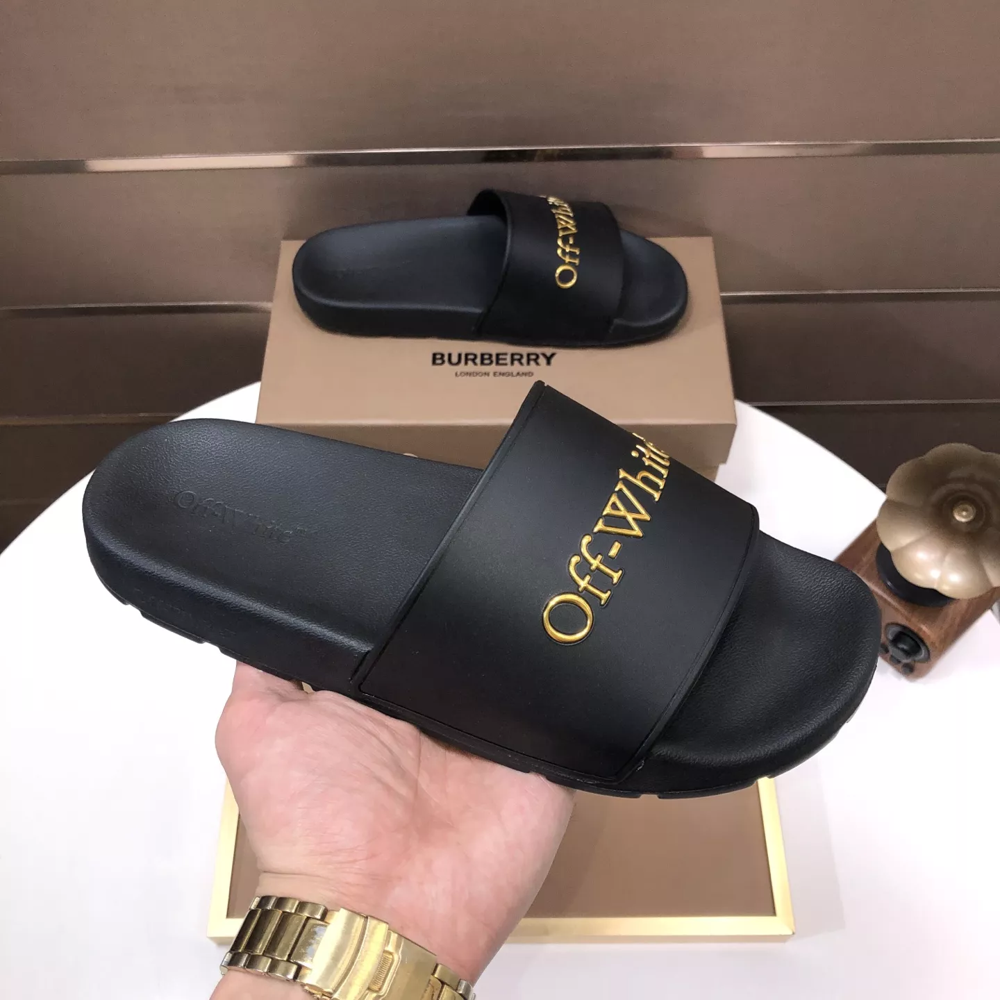 Off-White Slippers For Men Soft 4962