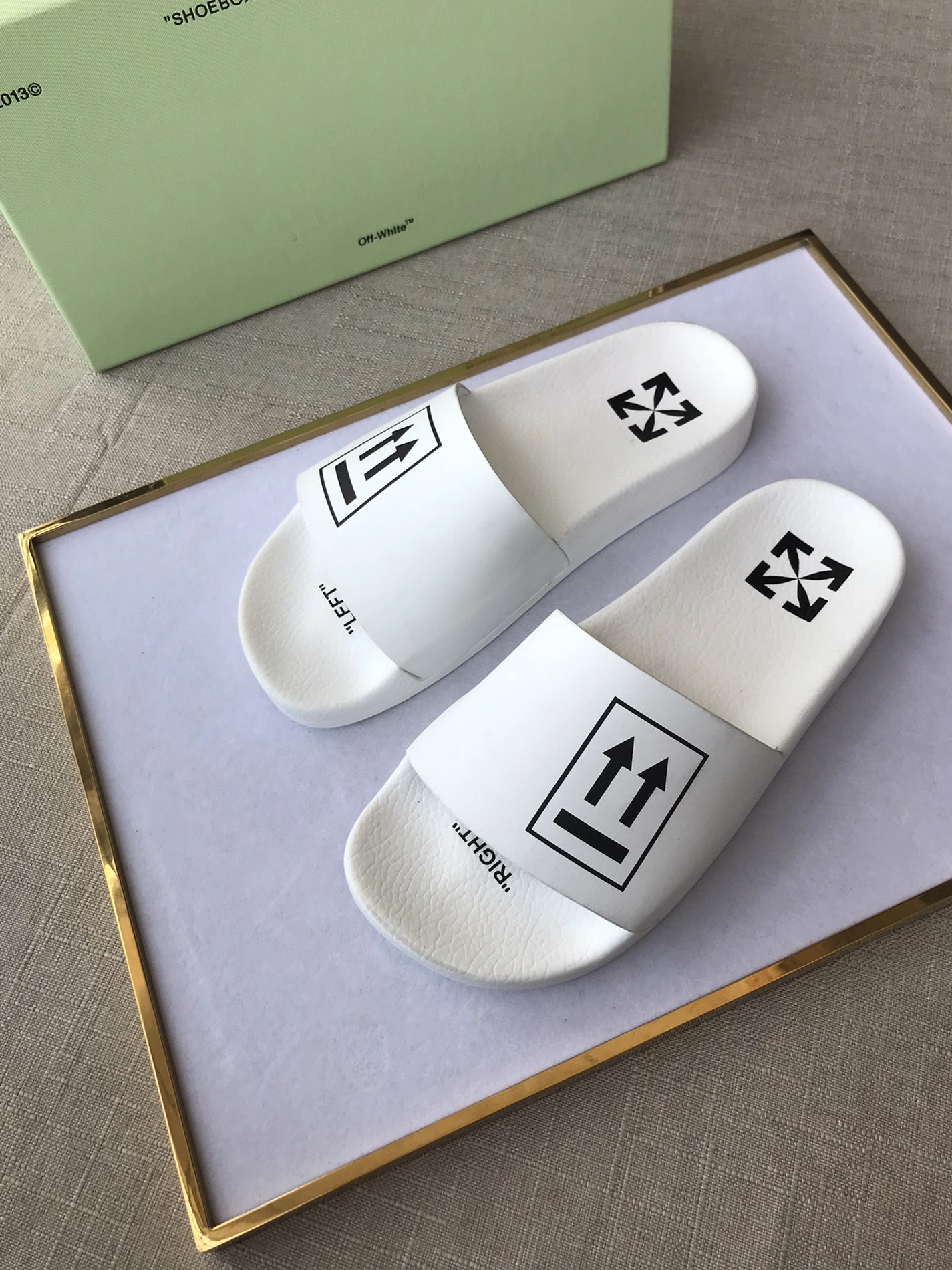 Off-White Slippers For Women Bold 9838