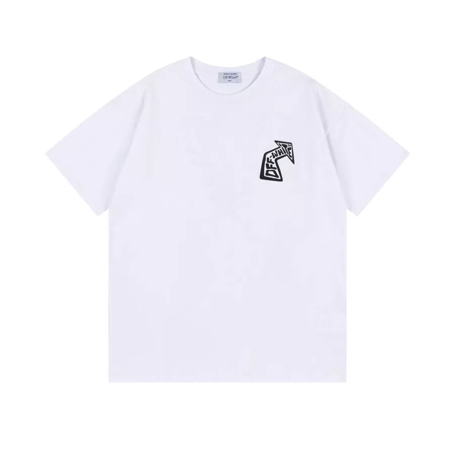 Off-White T-Shirts Short Sleeved For Unisex Bright 8548