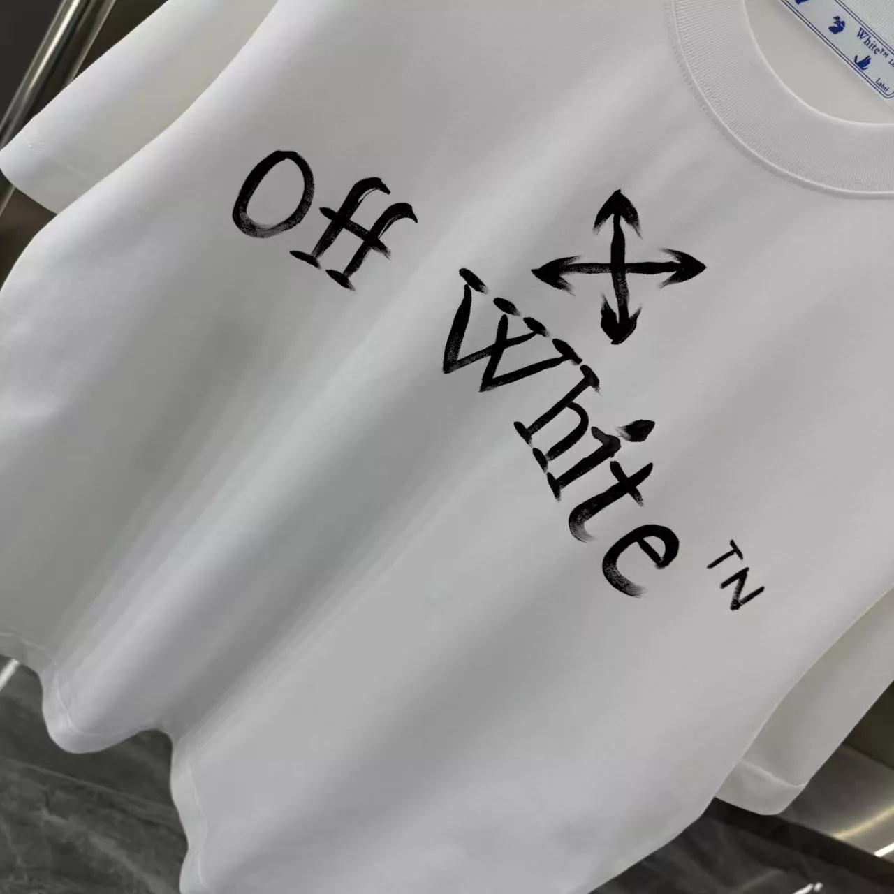 Off-White T-Shirts Short Sleeved For Unisex Comfortable 6067