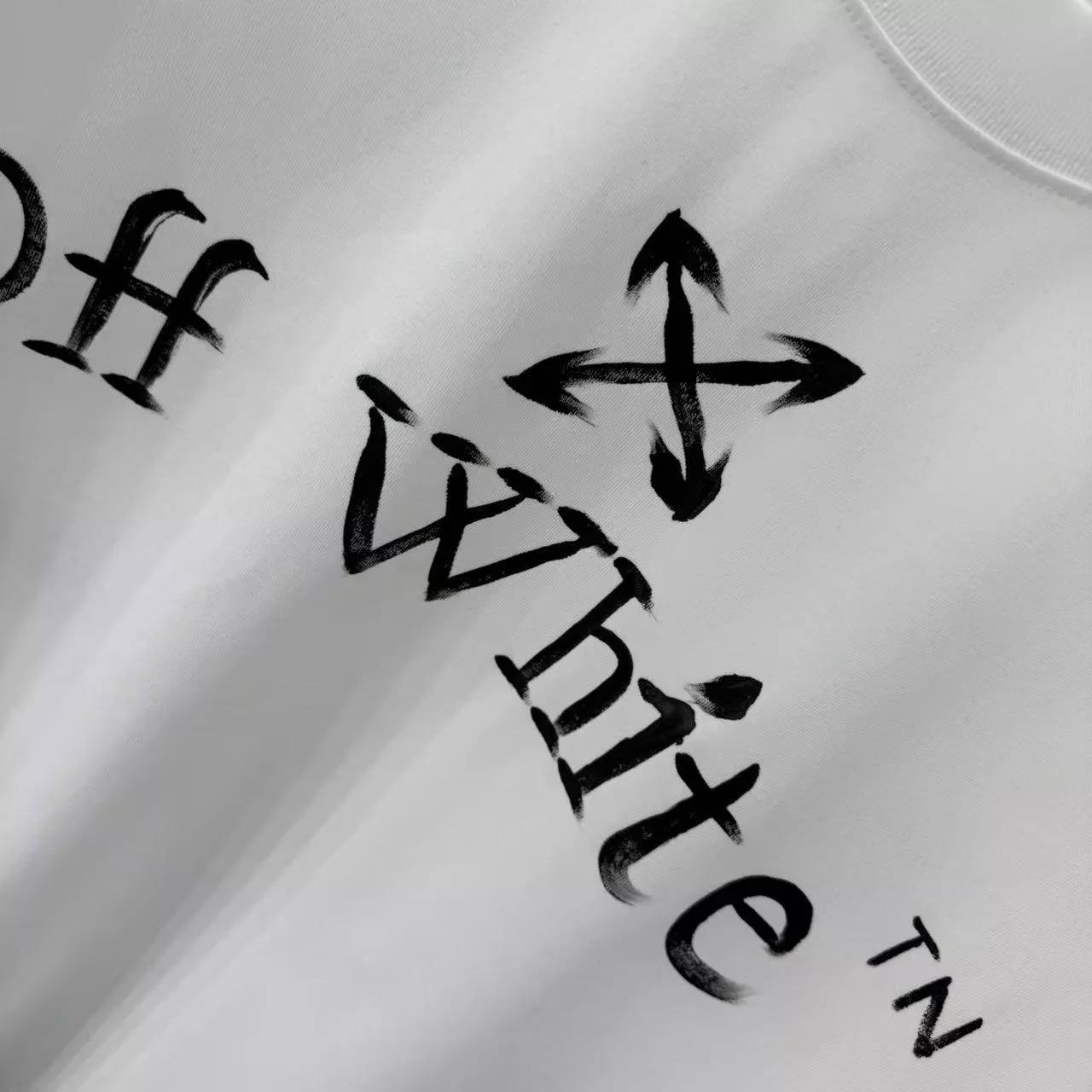 Off-White T-Shirts Short Sleeved For Unisex Comfortable 6067