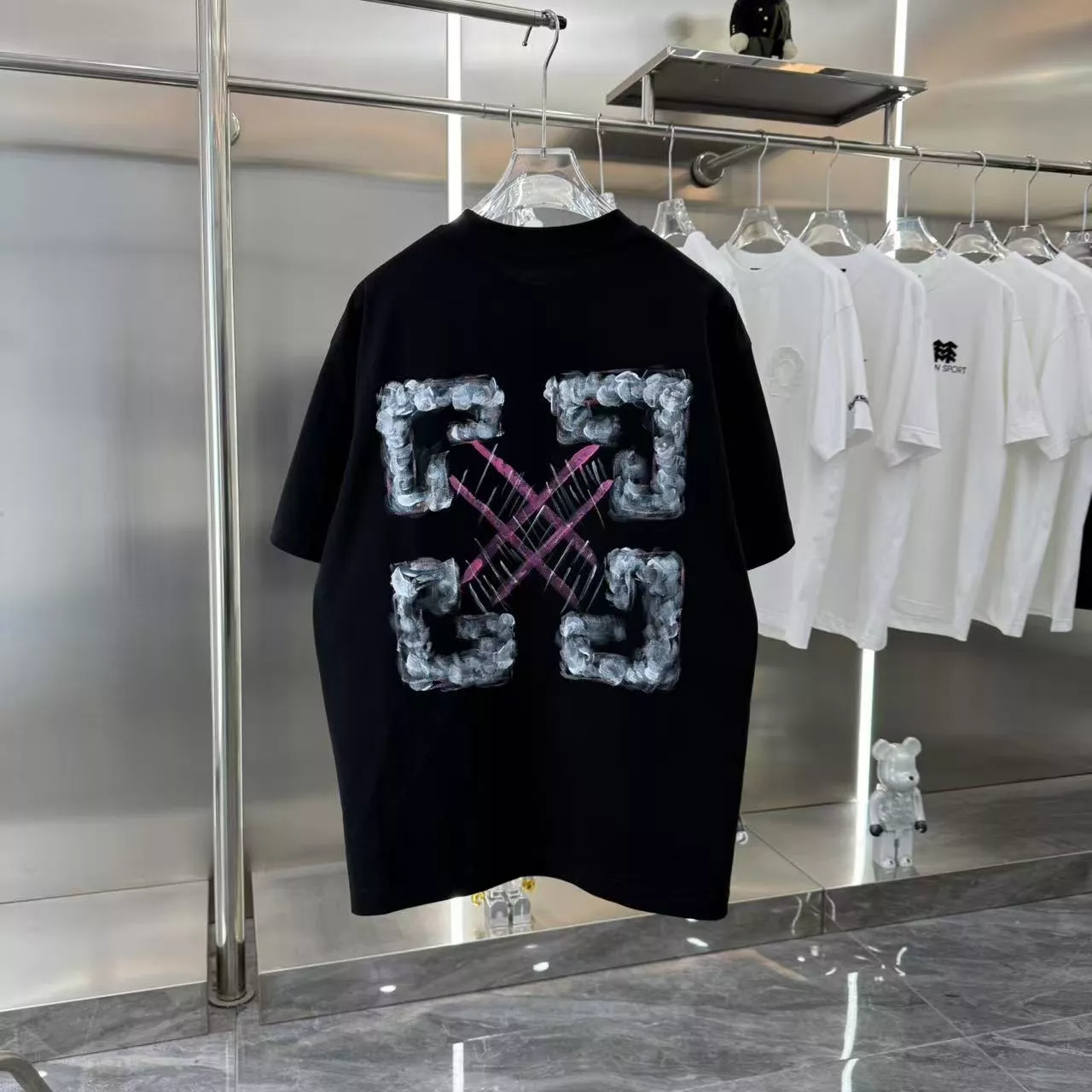 Off-White T-Shirts Short Sleeved For Unisex DailyWear 5344