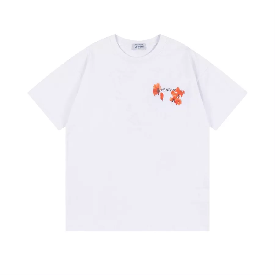 Off-White T-Shirts Short Sleeved For Unisex Elegant 9826