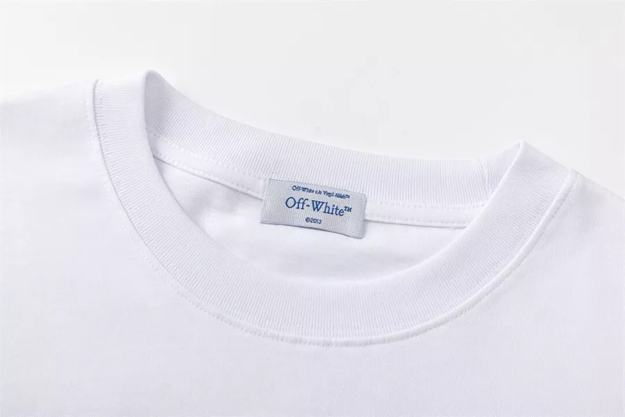 Off-White T-Shirts Short Sleeved For Unisex Elegant 9826
