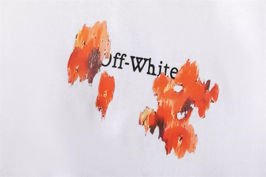 Off-White T-Shirts Short Sleeved For Unisex Elegant 9826