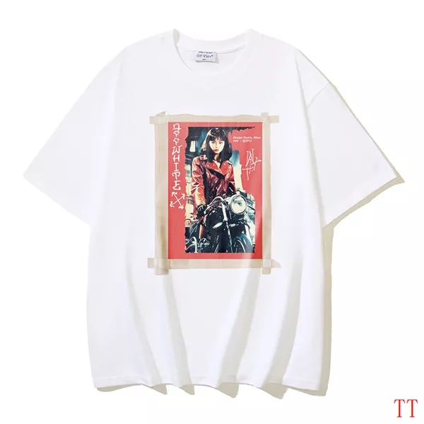 Off-White T-Shirts Short Sleeved For Unisex Flexible 1957