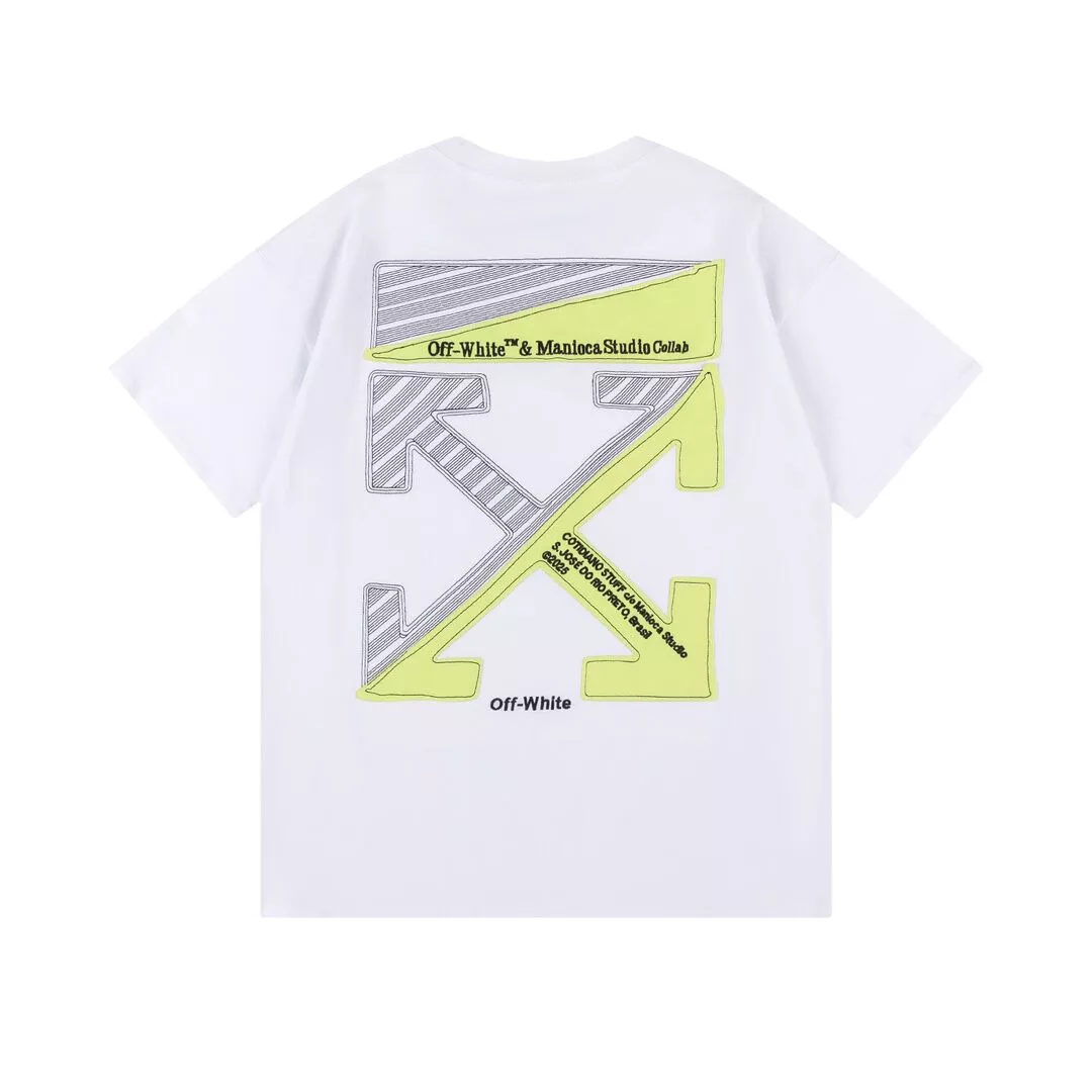 Off-White T-Shirts Short Sleeved For Unisex Flexible 9501