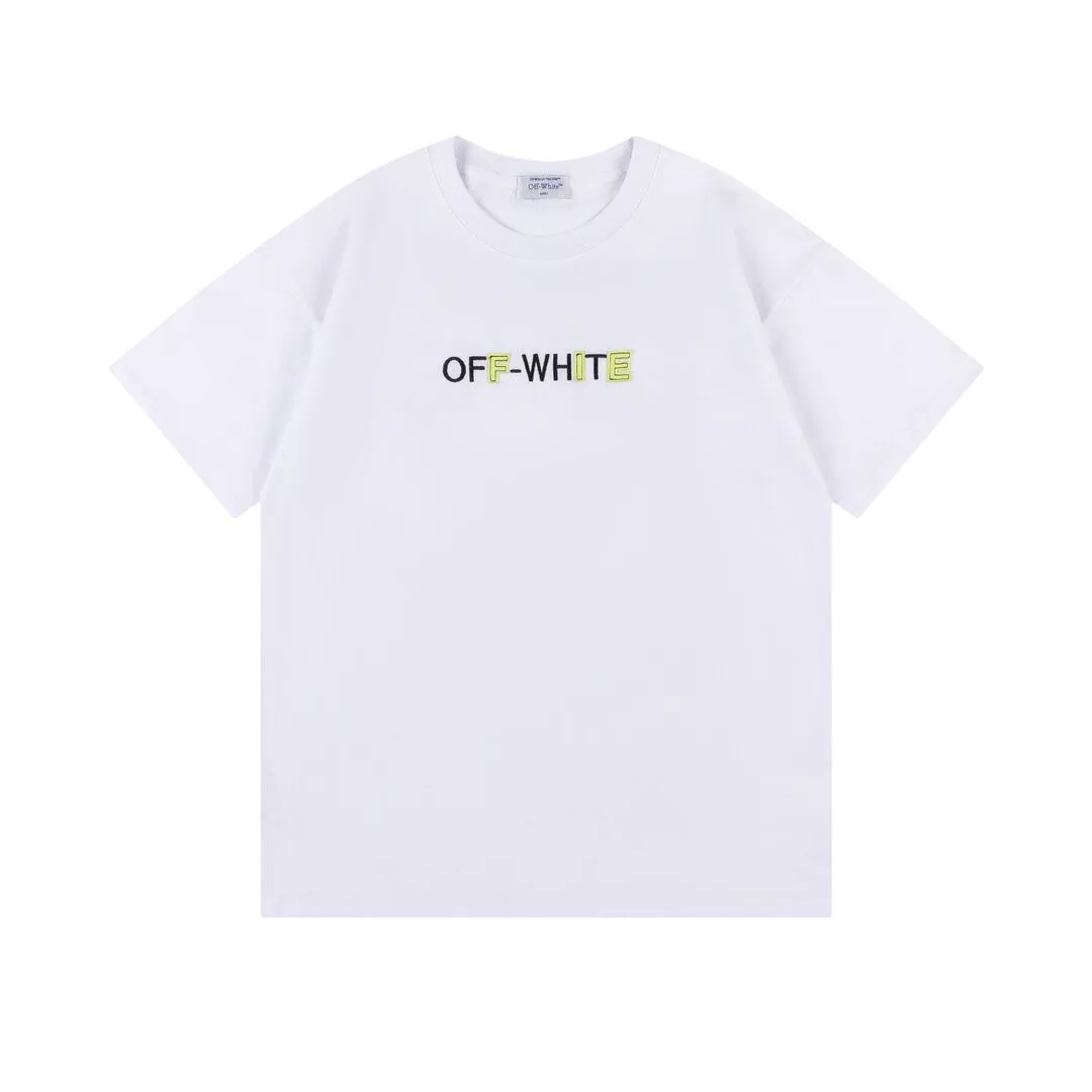 Off-White T-Shirts Short Sleeved For Unisex Flexible 9501