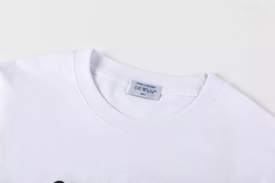 Off-White T-Shirts Short Sleeved For Unisex Flexible 9501