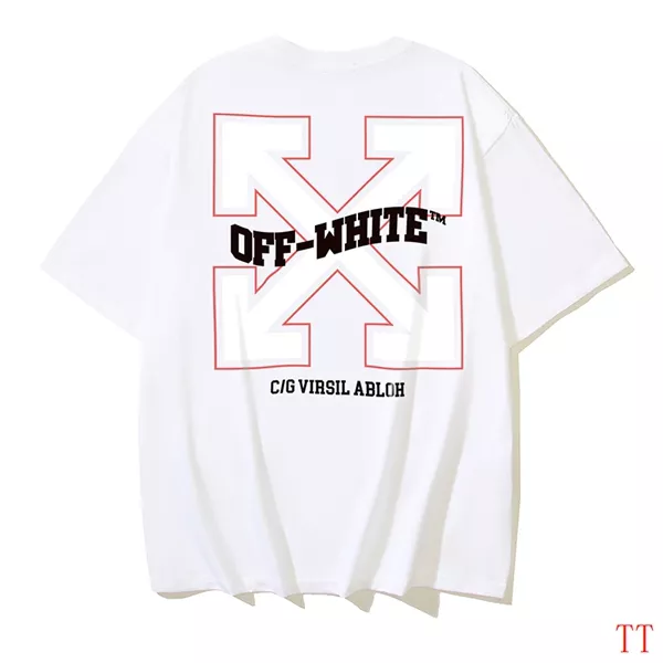 Off-White T-Shirts Short Sleeved For Unisex Flexible 986