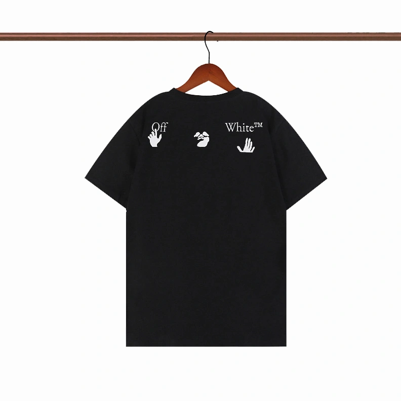 Off-White T-Shirts Short Sleeved For Unisex Modern 2909