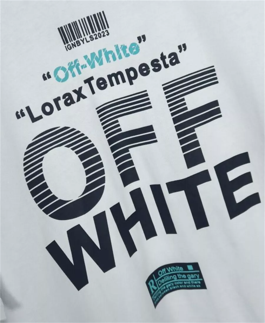 Off-White T-Shirts Short Sleeved For Unisex Modern 338