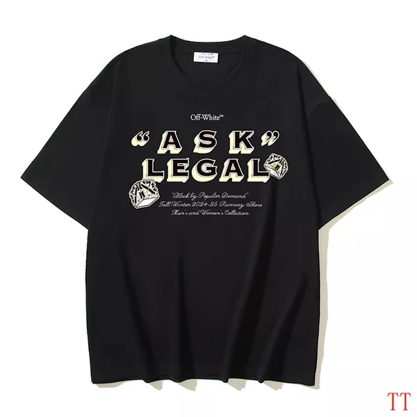 Off-White T-Shirts Short Sleeved For Unisex Popular 533