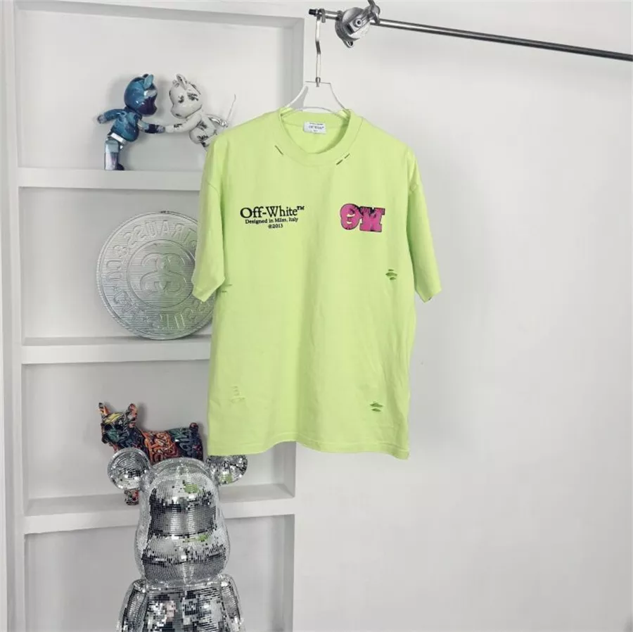 Off-White T-Shirts Short Sleeved For Unisex Sleek 8499
