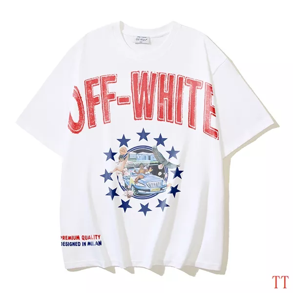 Off-White T-Shirts Short Sleeved For Unisex Stylish 6096