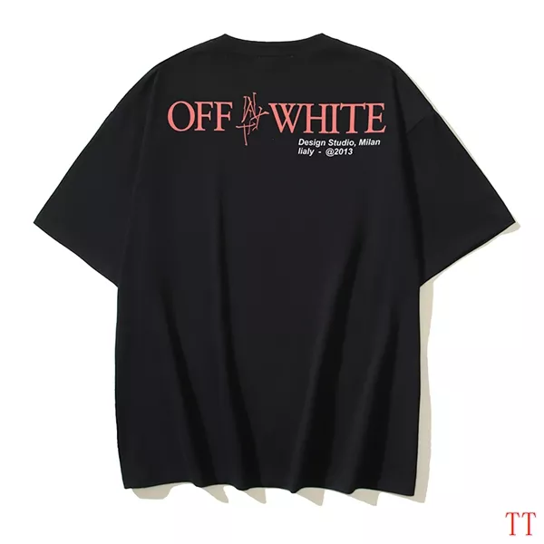 Off-White T-Shirts Short Sleeved For Unisex Trendsetting 3731