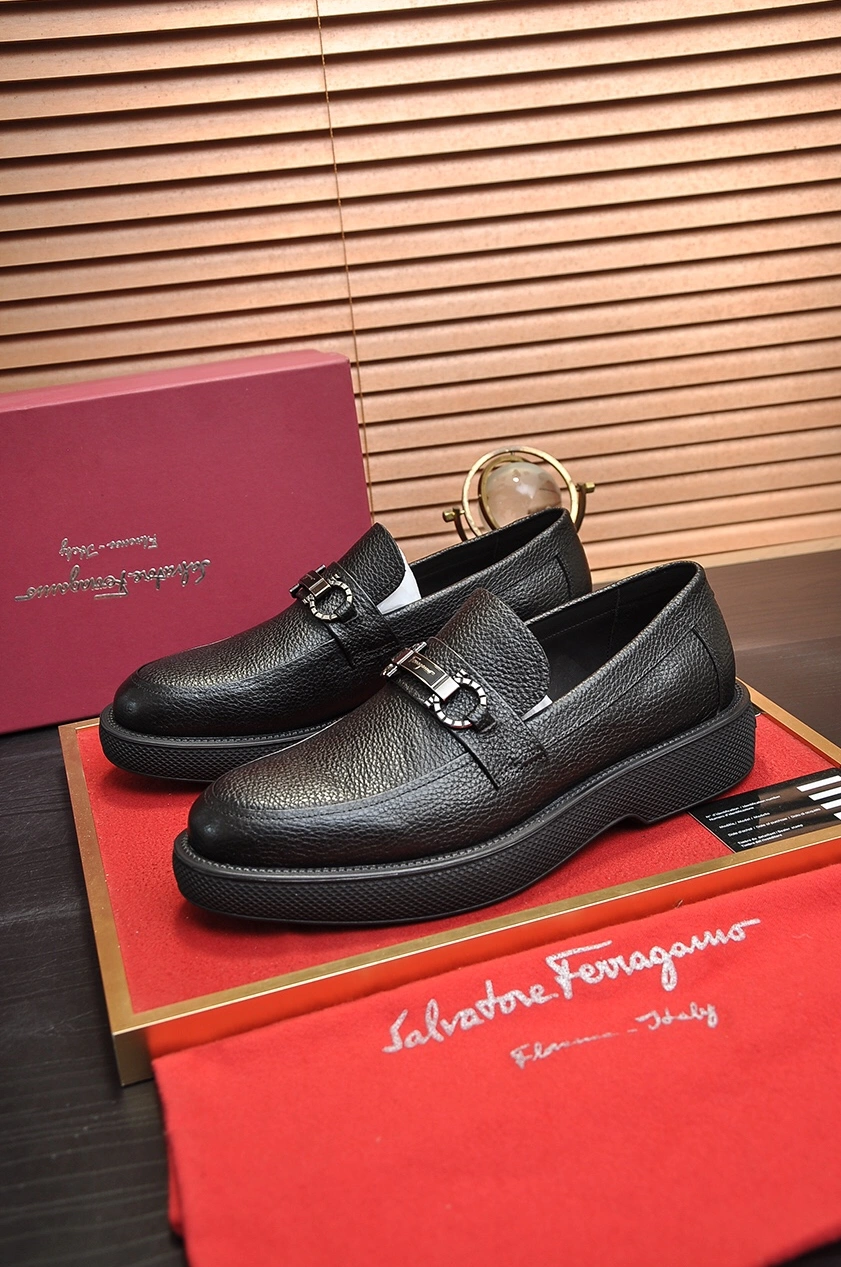 Popular 2375 Salvatore Ferragamo Leather Shoes For Men