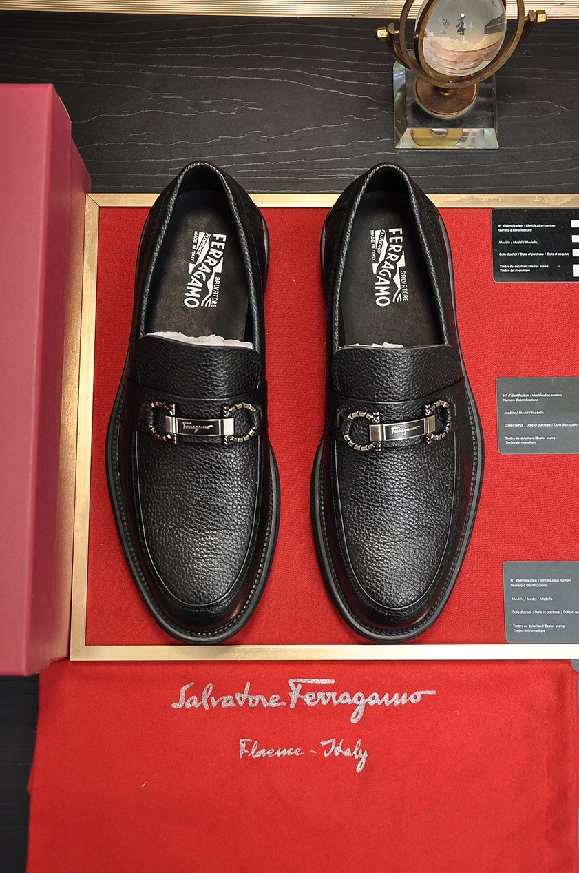 Popular 2375 Salvatore Ferragamo Leather Shoes For Men