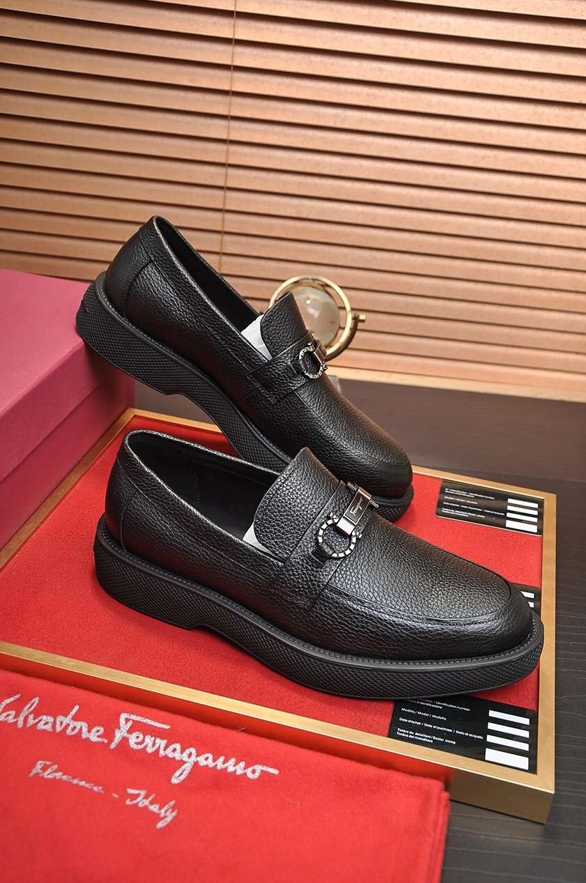 Popular 2375 Salvatore Ferragamo Leather Shoes For Men