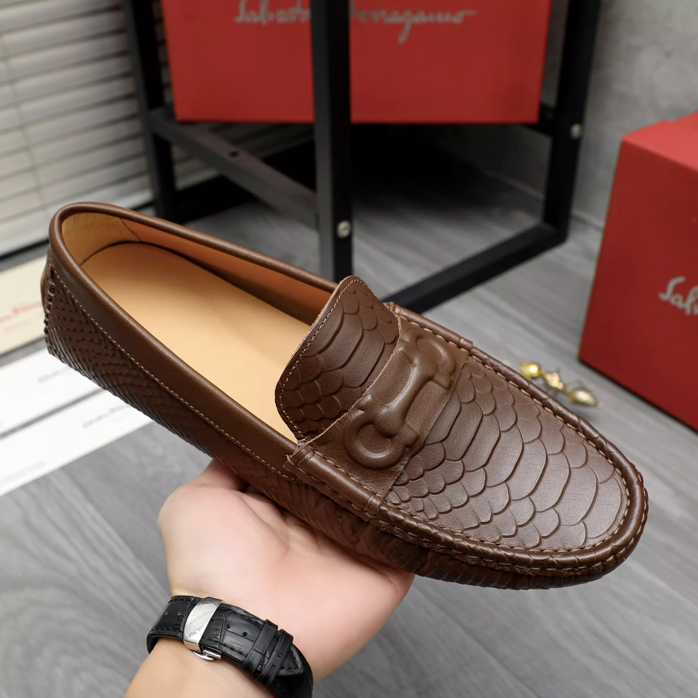 Popular 5428 Salvatore Ferragamo Leather Shoes For Men
