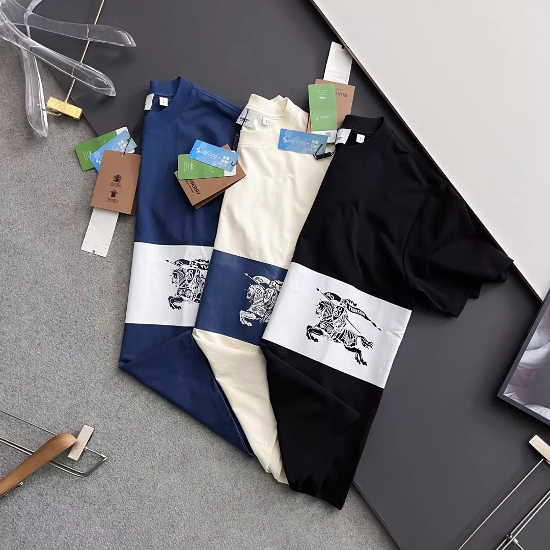 Popular 6143 Burberry T-Shirts Short Sleeved For Unisex