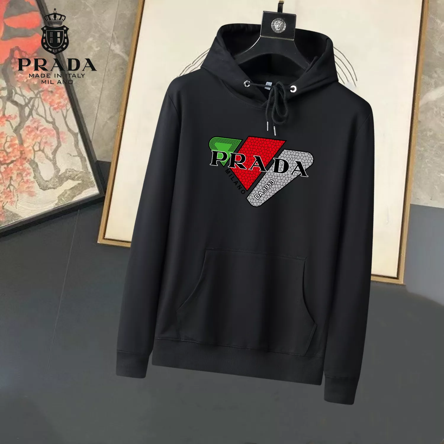 Popular 7295 Prada Hoodies Long Sleeved For Men