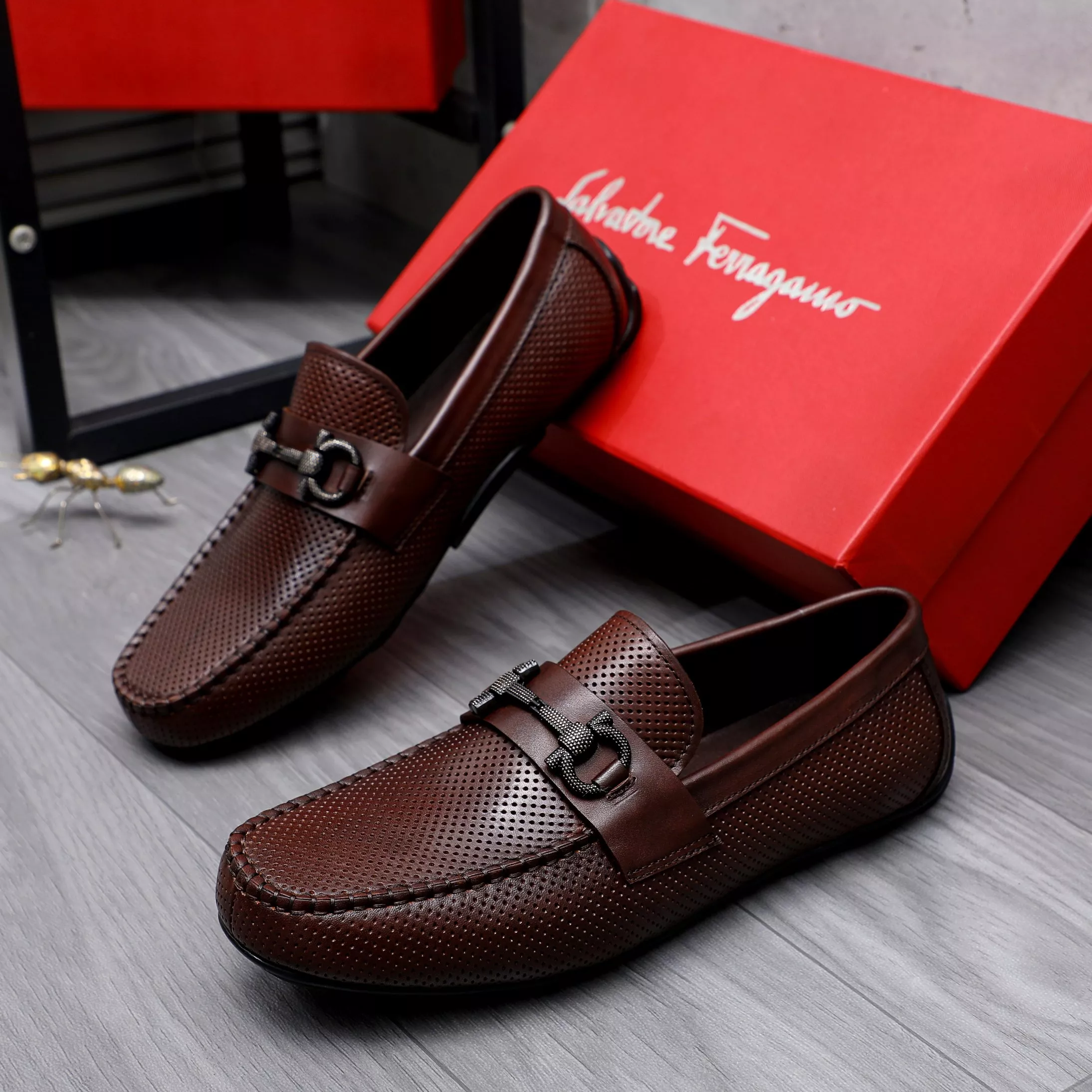 Popular 9584 Salvatore Ferragamo Leather Shoes For Men