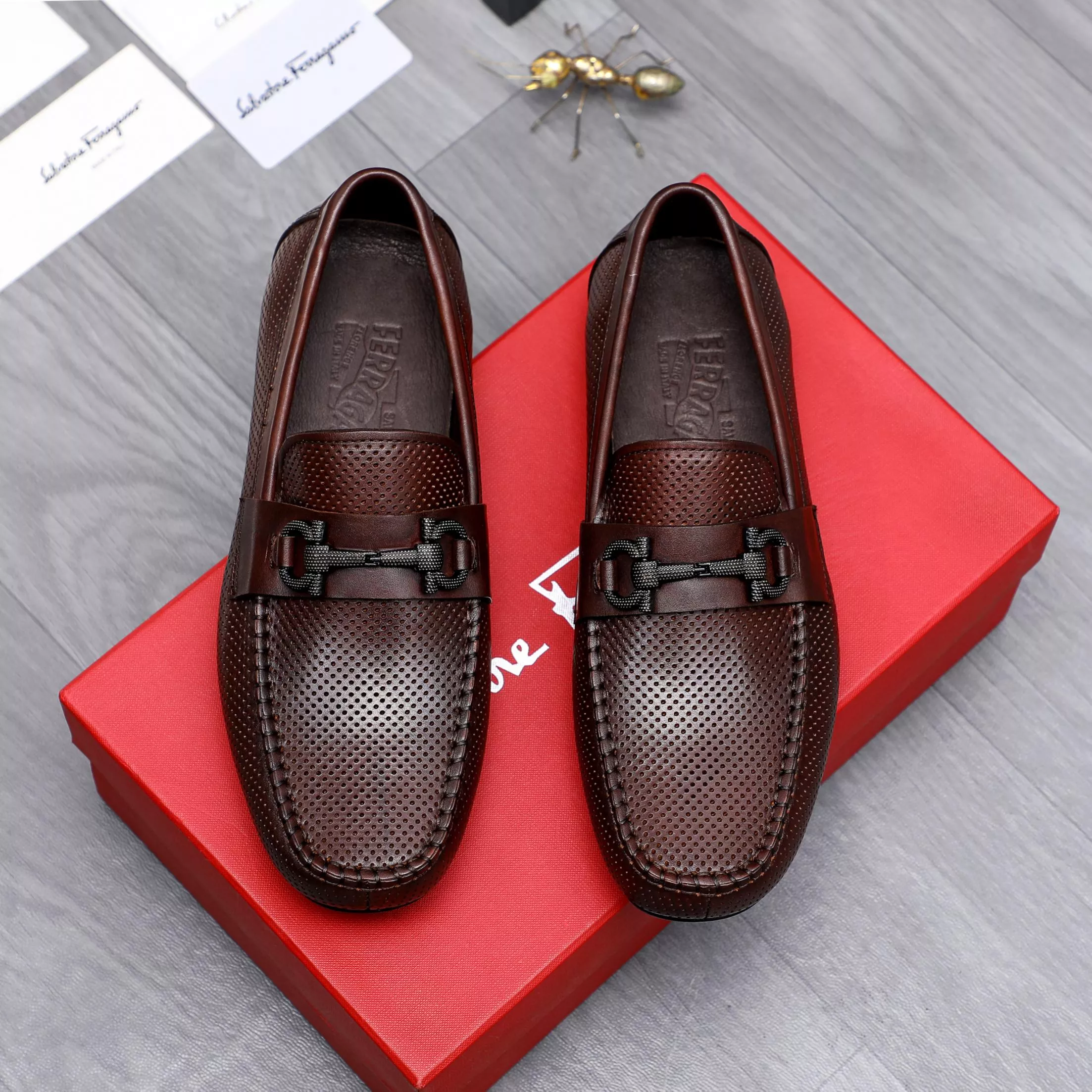 Popular 9584 Salvatore Ferragamo Leather Shoes For Men