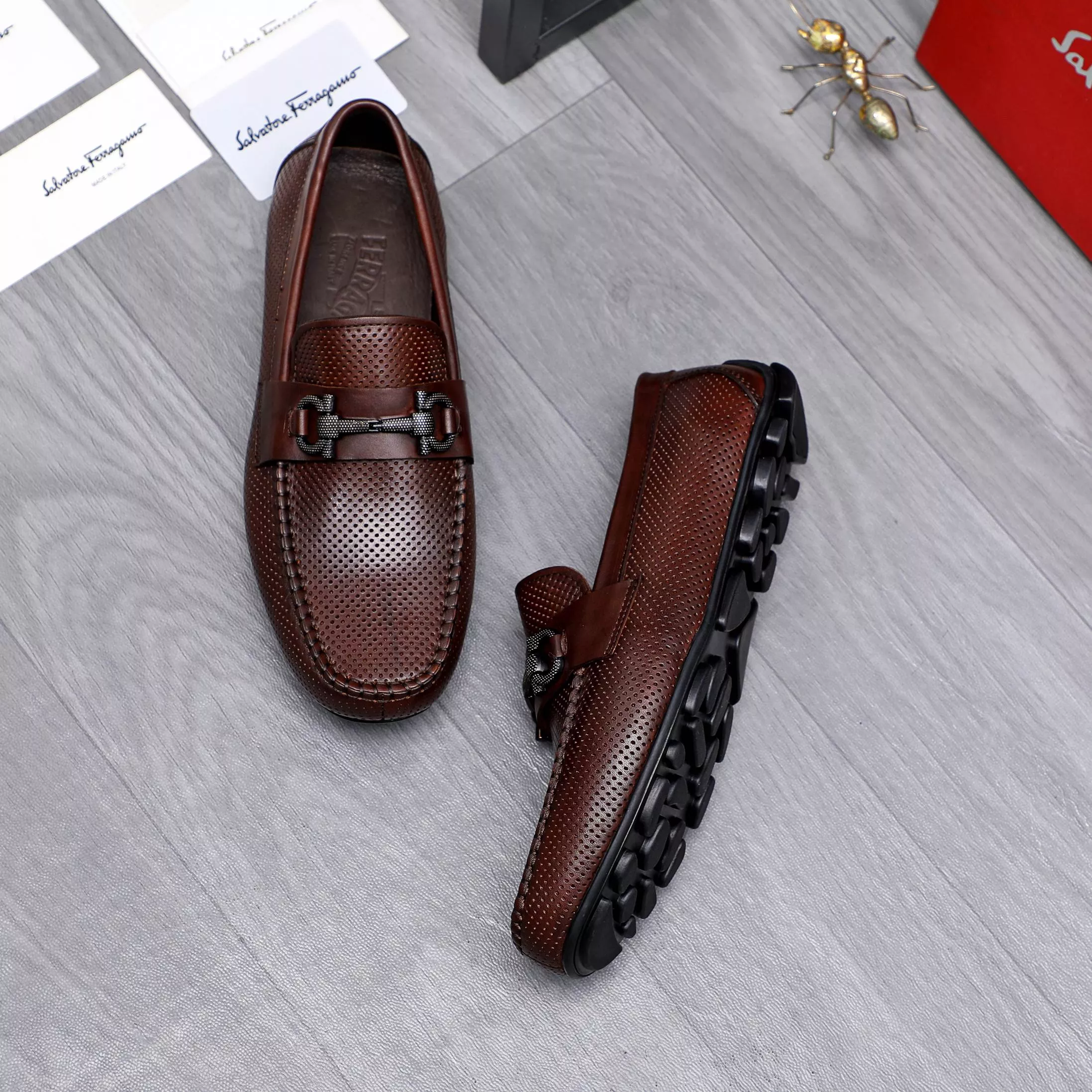Popular 9584 Salvatore Ferragamo Leather Shoes For Men
