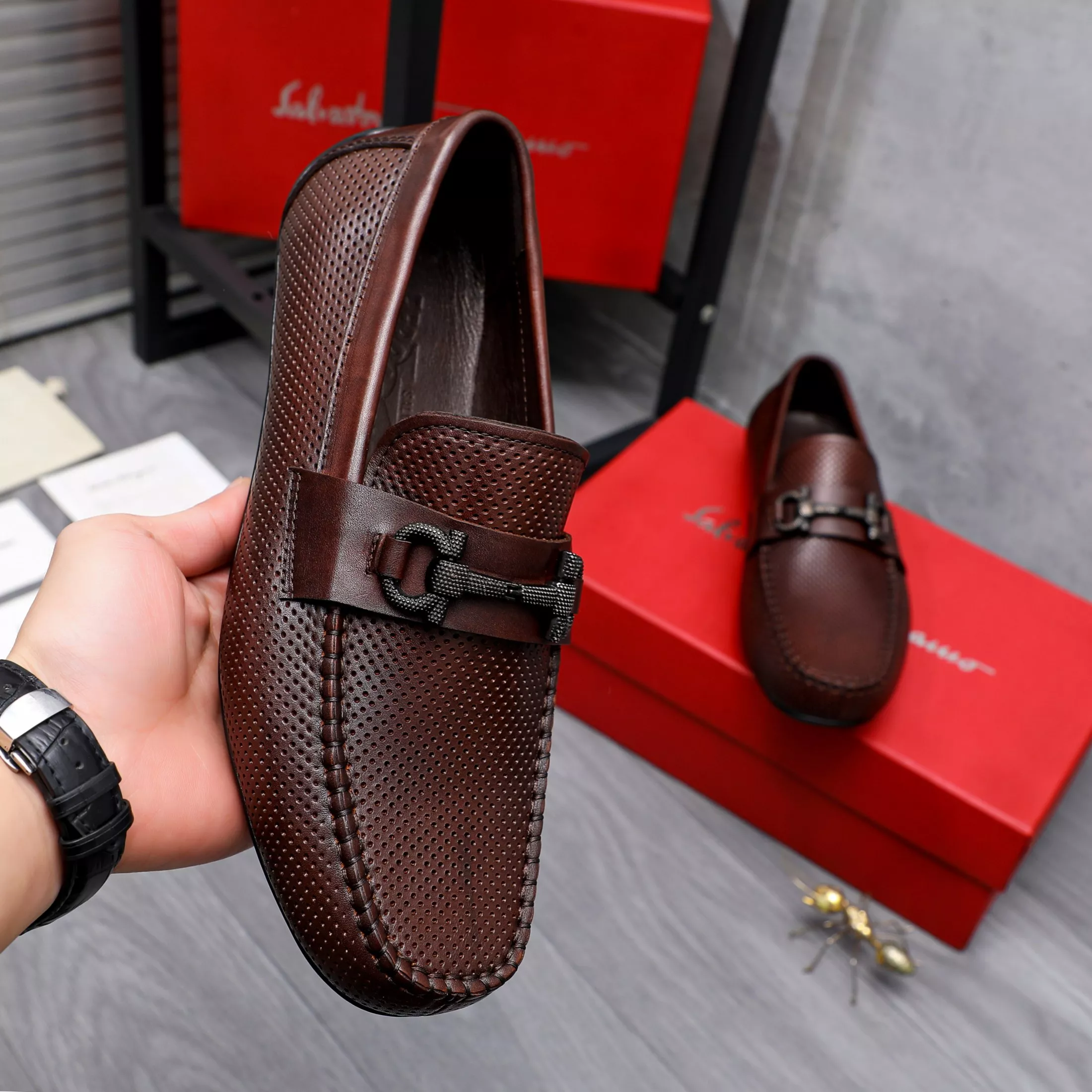 Popular 9584 Salvatore Ferragamo Leather Shoes For Men