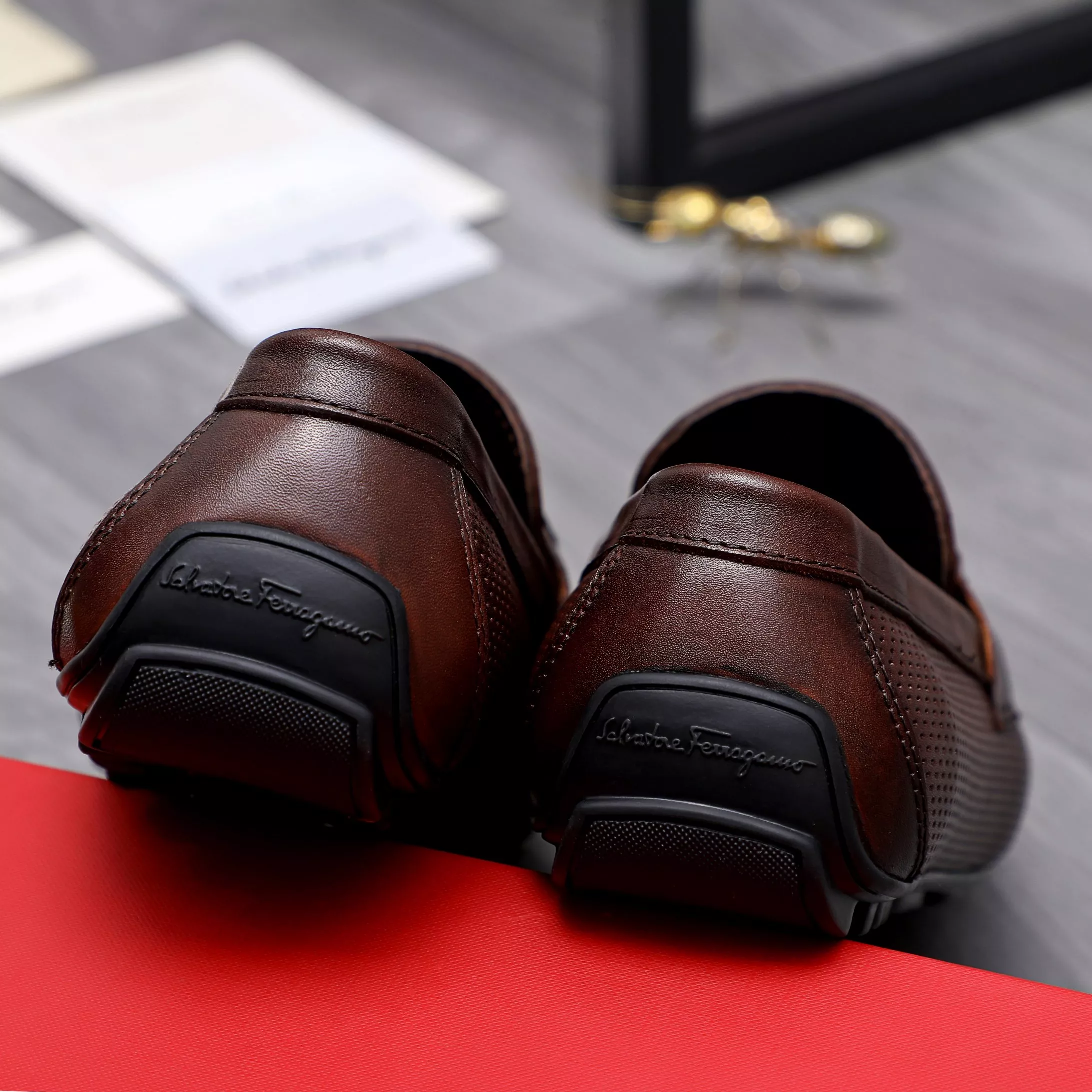 Popular 9584 Salvatore Ferragamo Leather Shoes For Men