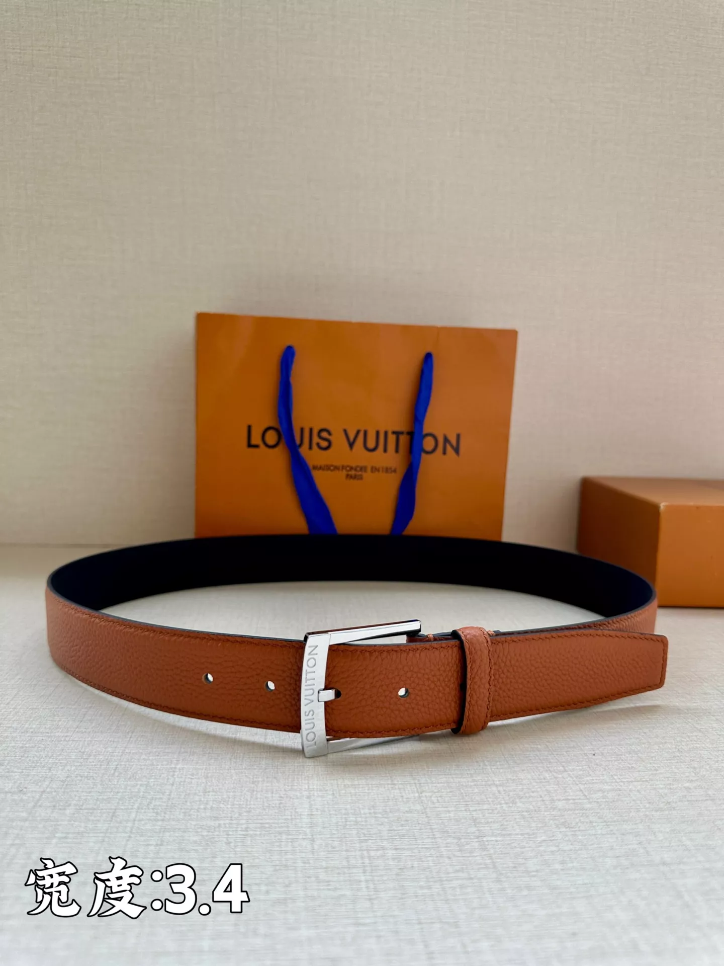 Practical 1555 Louis Vuitton AAA Quality Belts In 3.4cm For Men