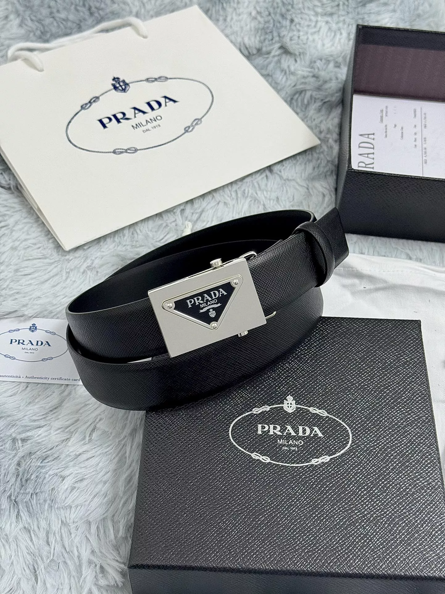 Practical 4345 Prada AAA Quality Belts In 3.5cm For Men