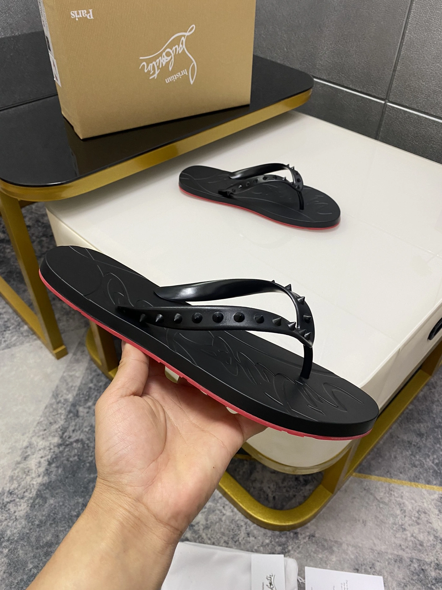 Practical 4528 Christian Louboutin CL Slippers For Men
