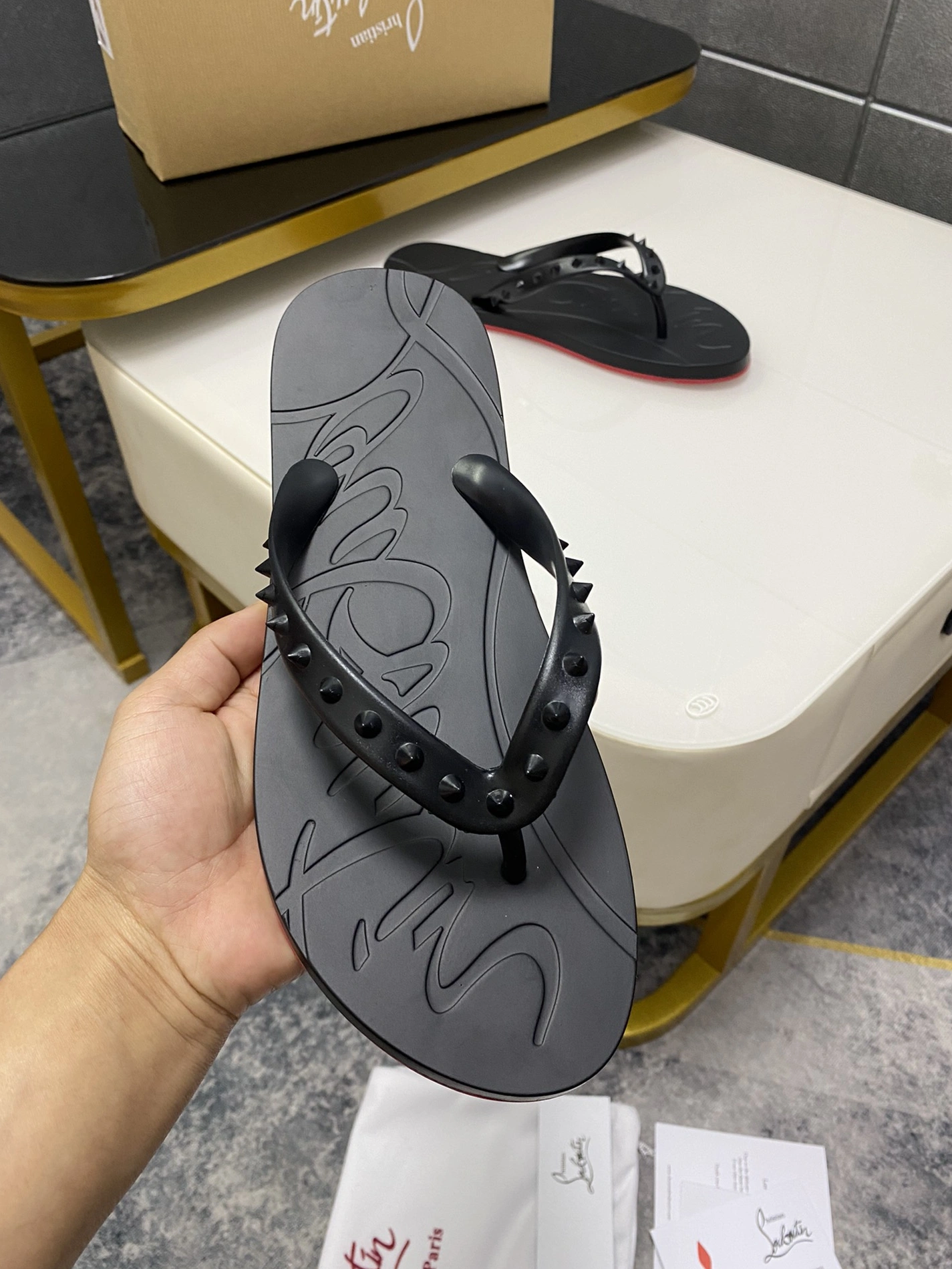 Practical 4528 Christian Louboutin CL Slippers For Men