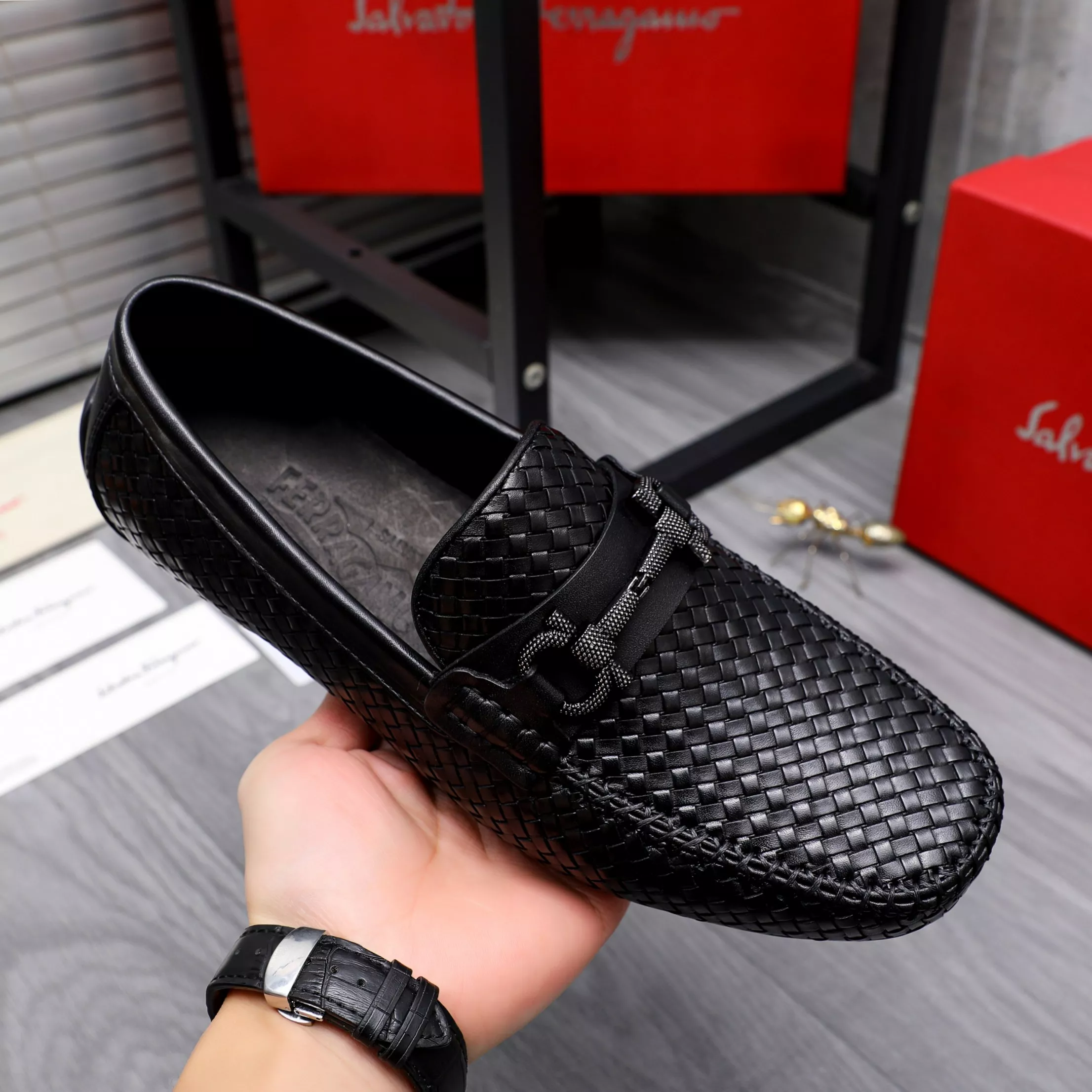 Practical 5120 Salvatore Ferragamo Leather Shoes For Men