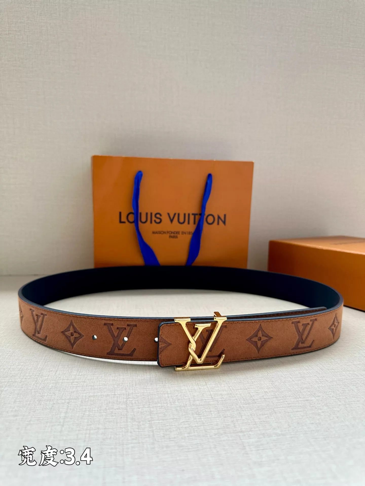 Practical 6114 Louis Vuitton AAA Quality Belts In 3.4cm For Unisex