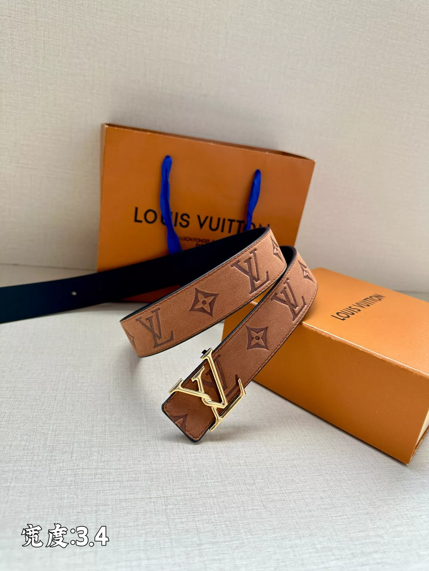 Practical 6114 Louis Vuitton AAA Quality Belts In 3.4cm For Unisex