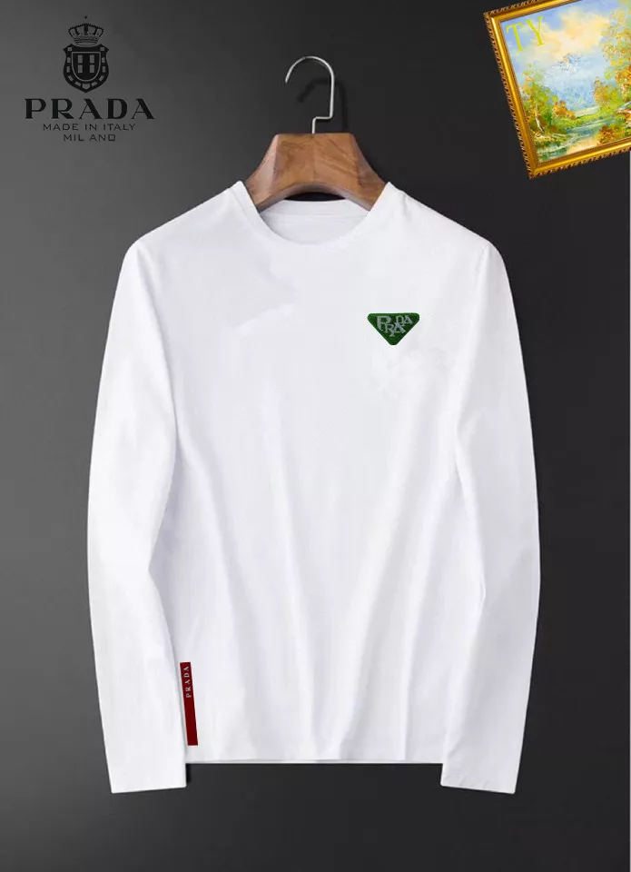 Practical 9633 Prada T-Shirts Long Sleeved For Unisex
