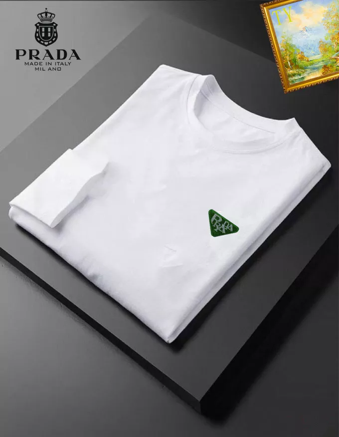 Practical 9633 Prada T-Shirts Long Sleeved For Unisex