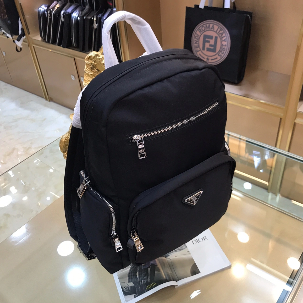 Prada AAA Man Backpacks Versatile 4402