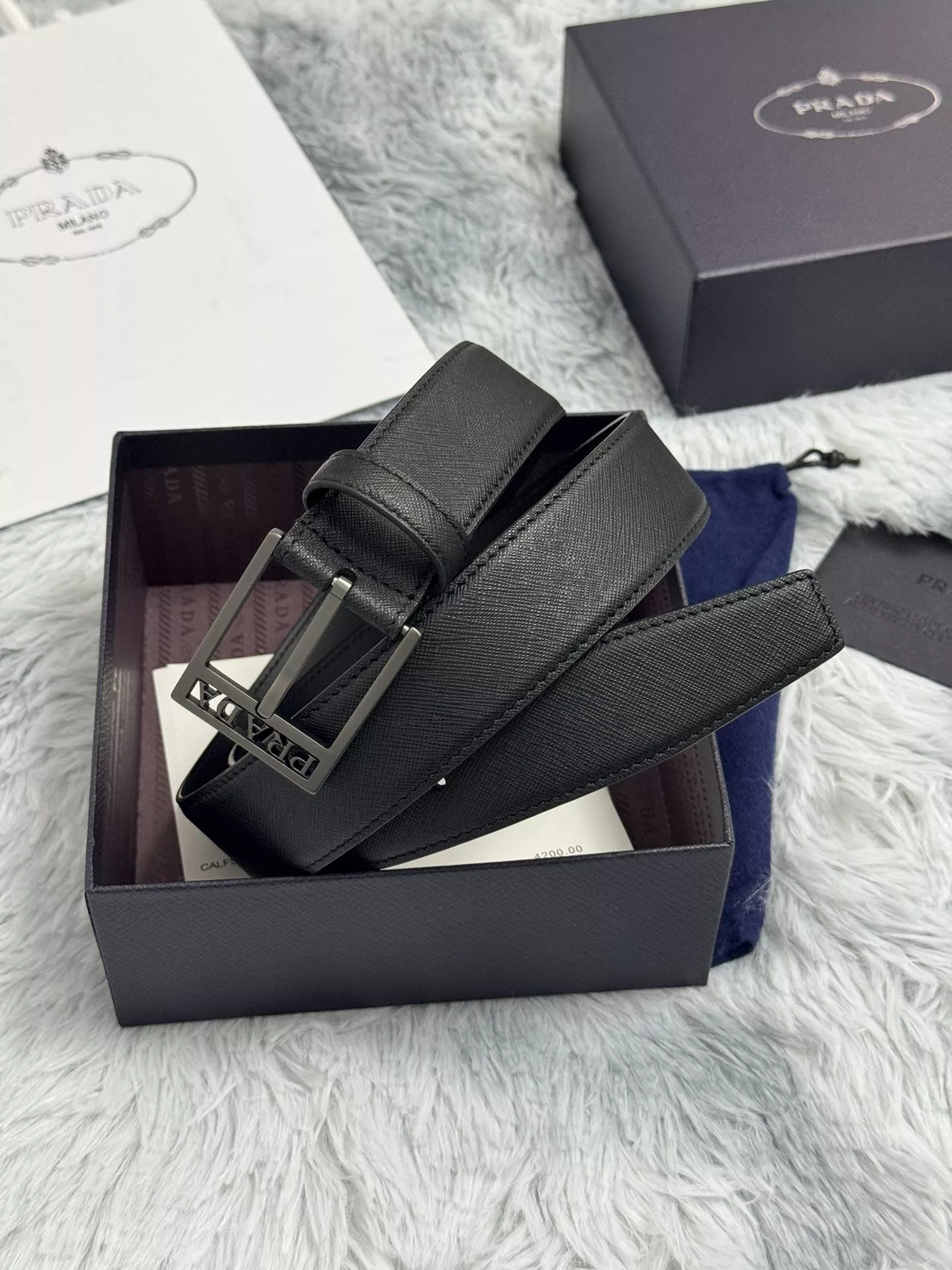 Prada AAA Quality Belts In 3.5cm For Men Practical 5026