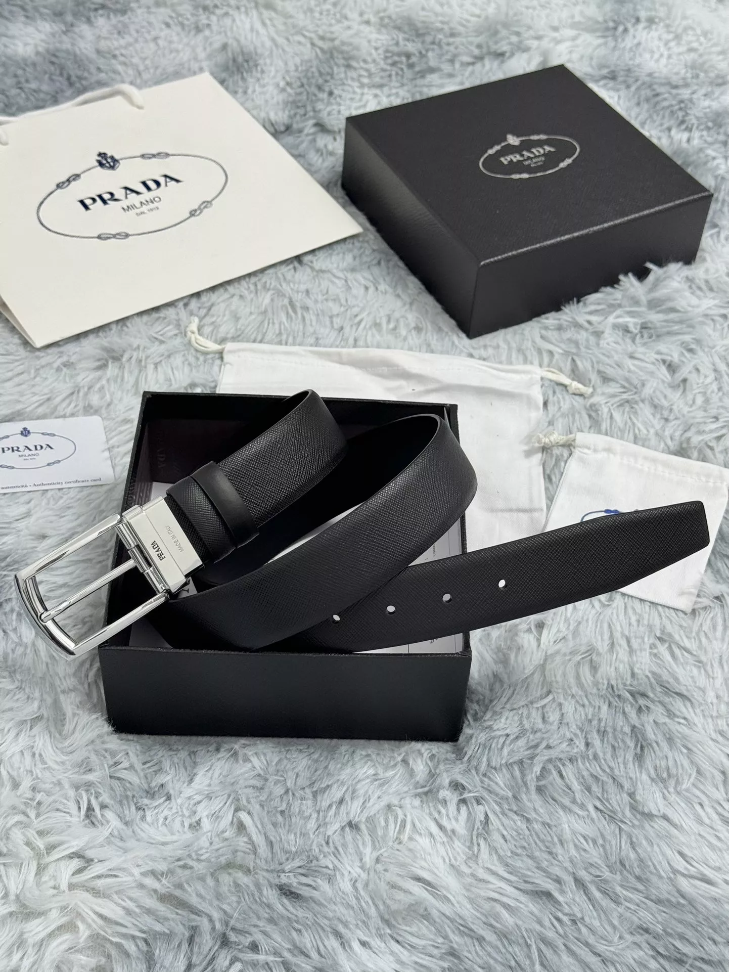 Prada AAA Quality Belts In 3.5cm For Men Vibrant 4782