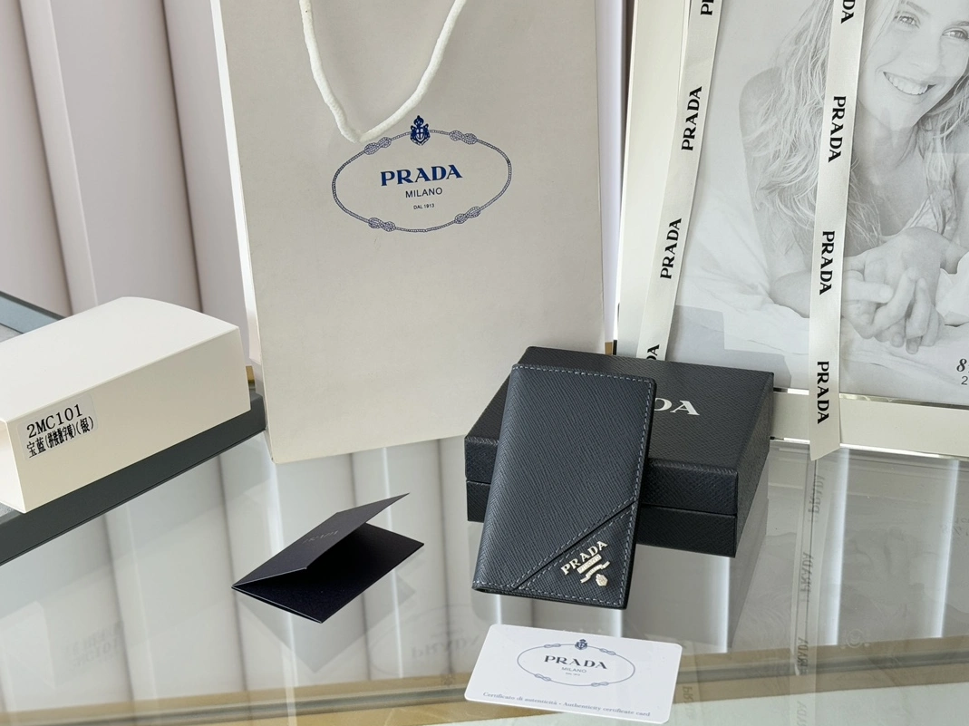 Prada AAA Quality Card Case In Navy GoodFit 3422