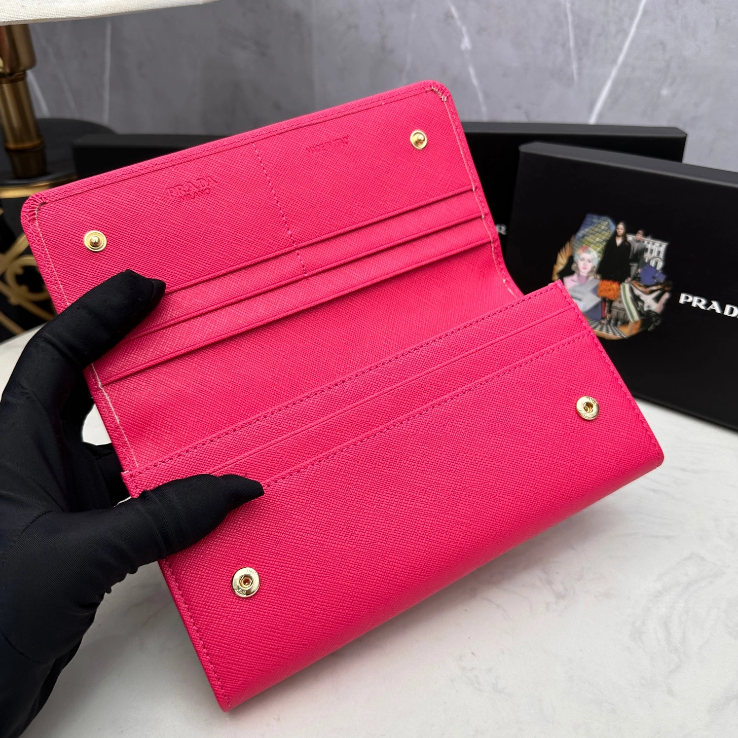 Prada AAA Quality Wallets For Women Vibrant 3693