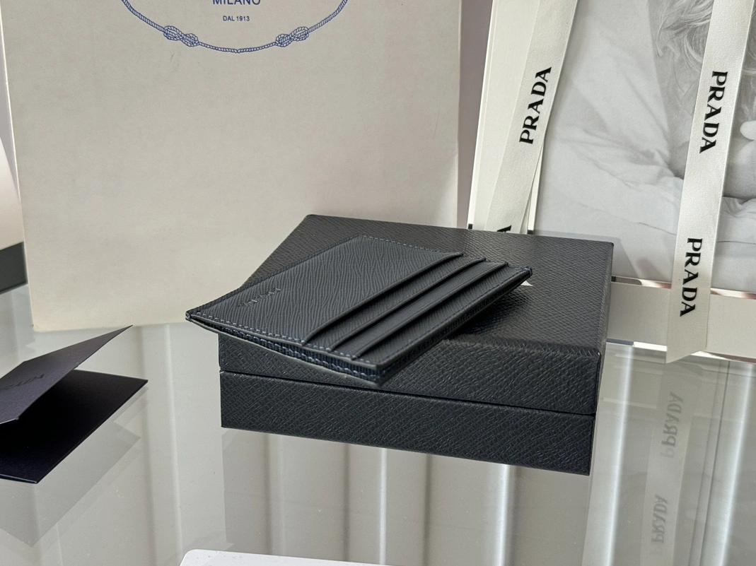 Prada Card Case In Navy Refined 924