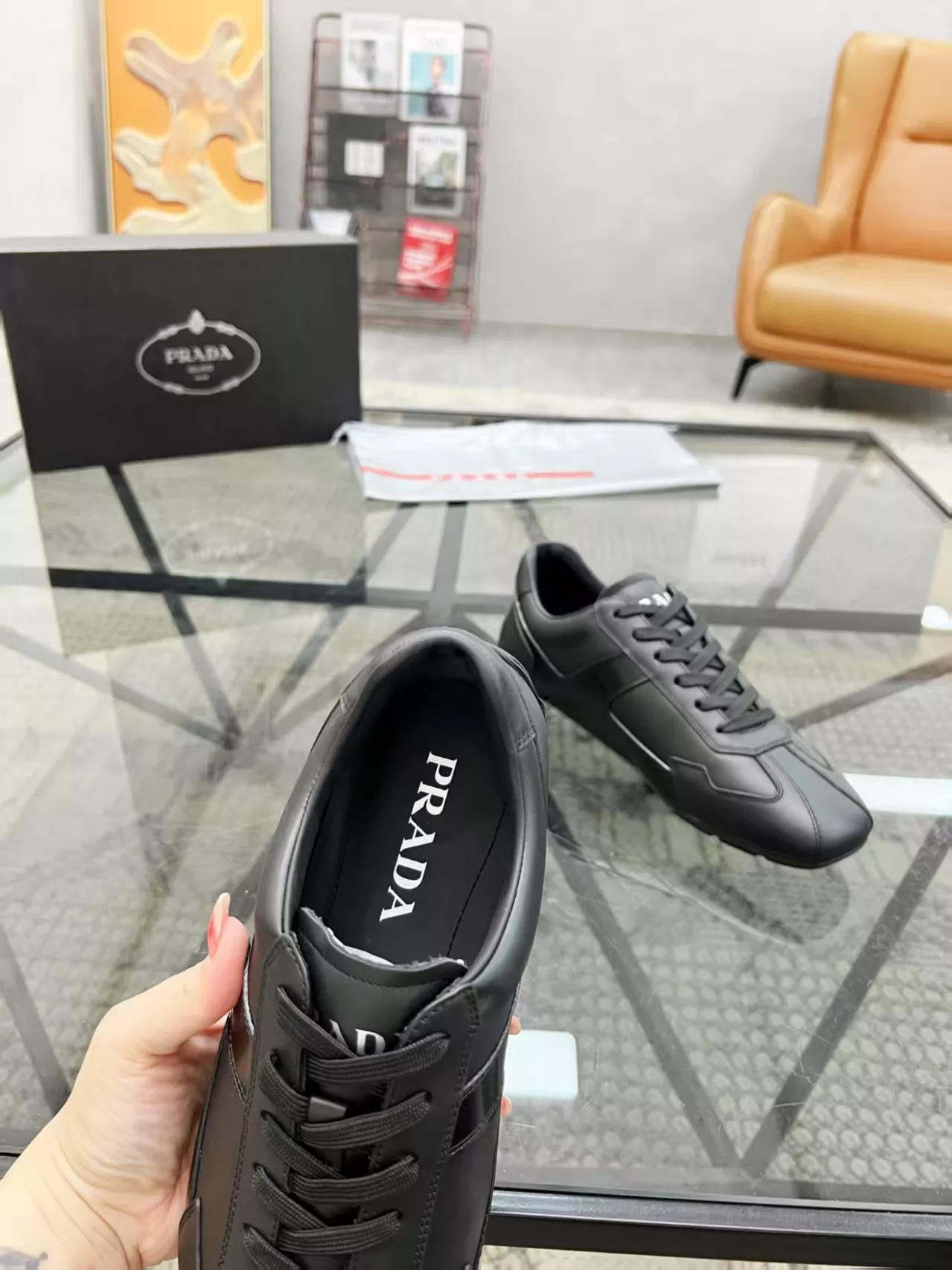 Prada Casual Shoes For Men Durable 8814