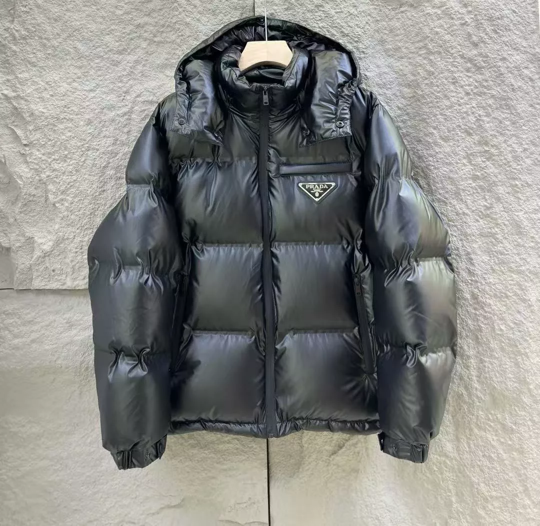 Prada Down Feather Coat Long Sleeved For Men Bold 9411